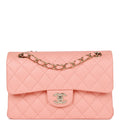 Chanel bag Small Classic Double Flap Pink Lambskin Light Gold Hardware