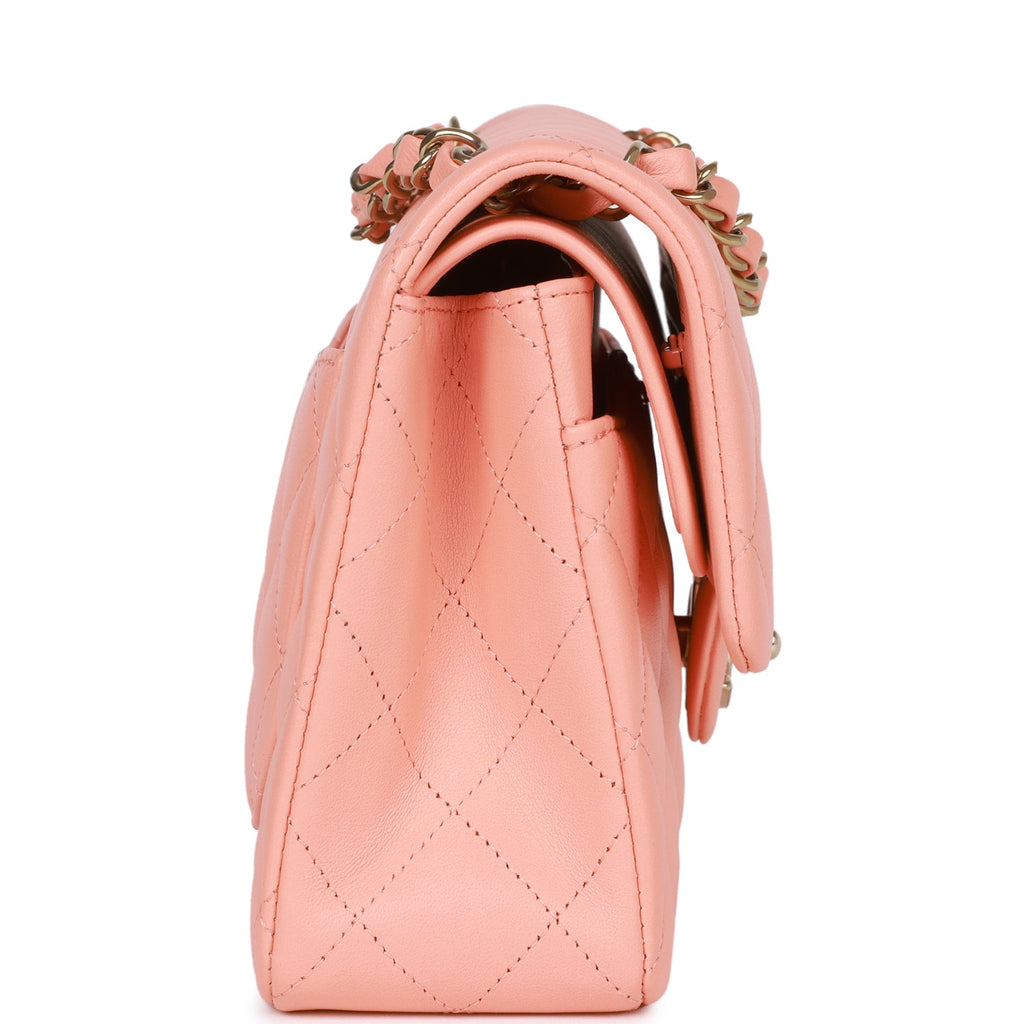 Chanel bag Small Classic Double Flap Pink Lambskin Light Gold Hardware