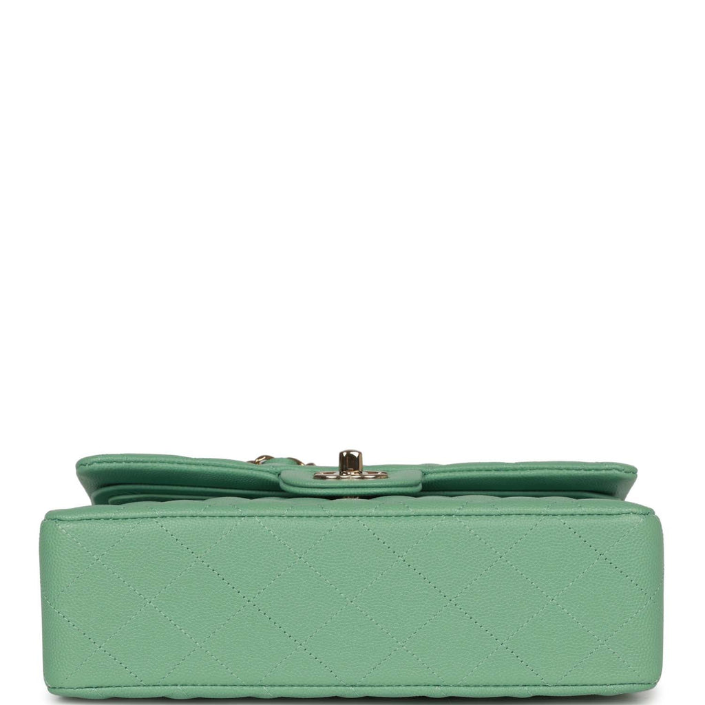 Chanel bagSmall Classic Double Flap Green Caviar Light Gold Hardware