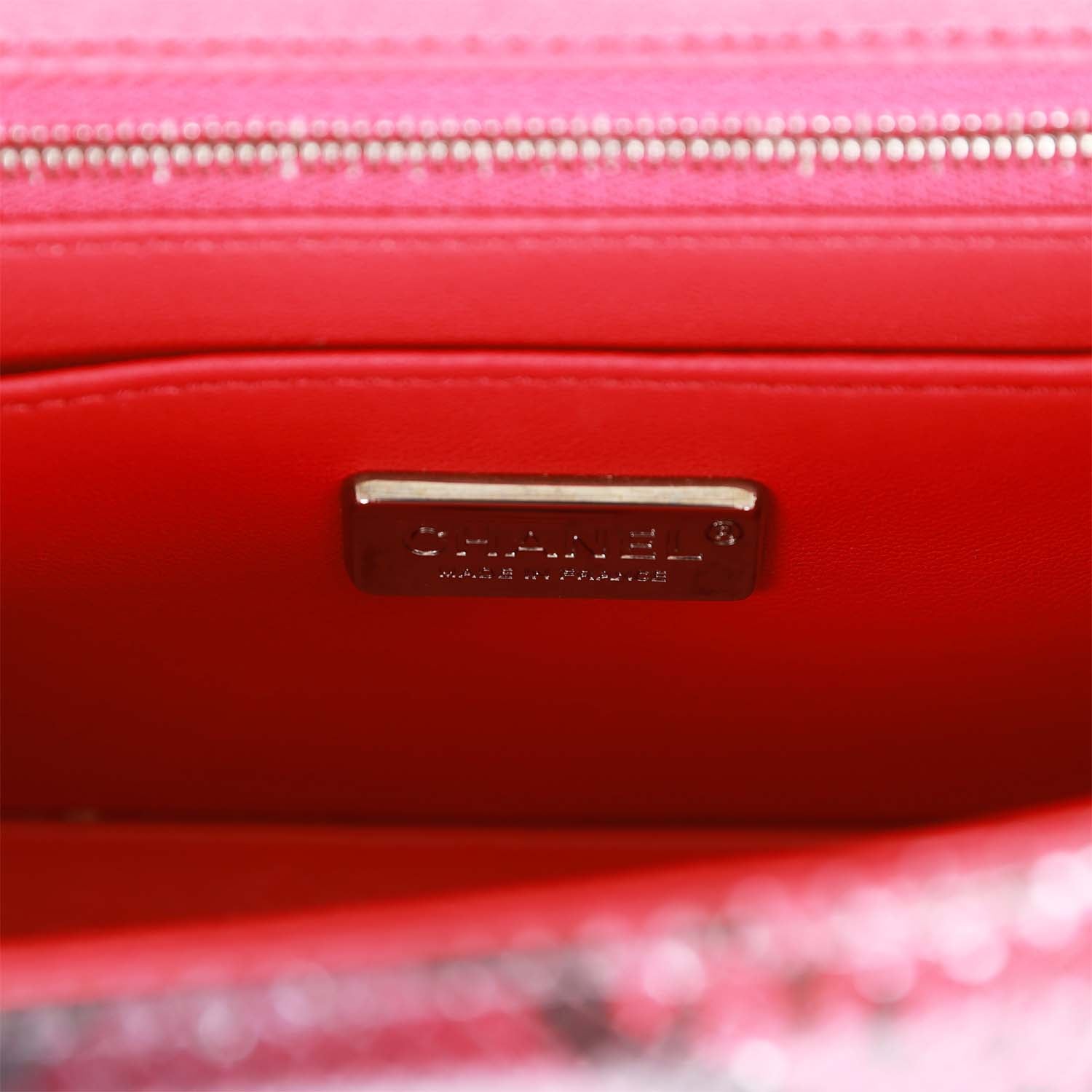 Pre-owned Chanel Mini Rectangular Flap Bag Red and Black Python Ruthenium Hardware