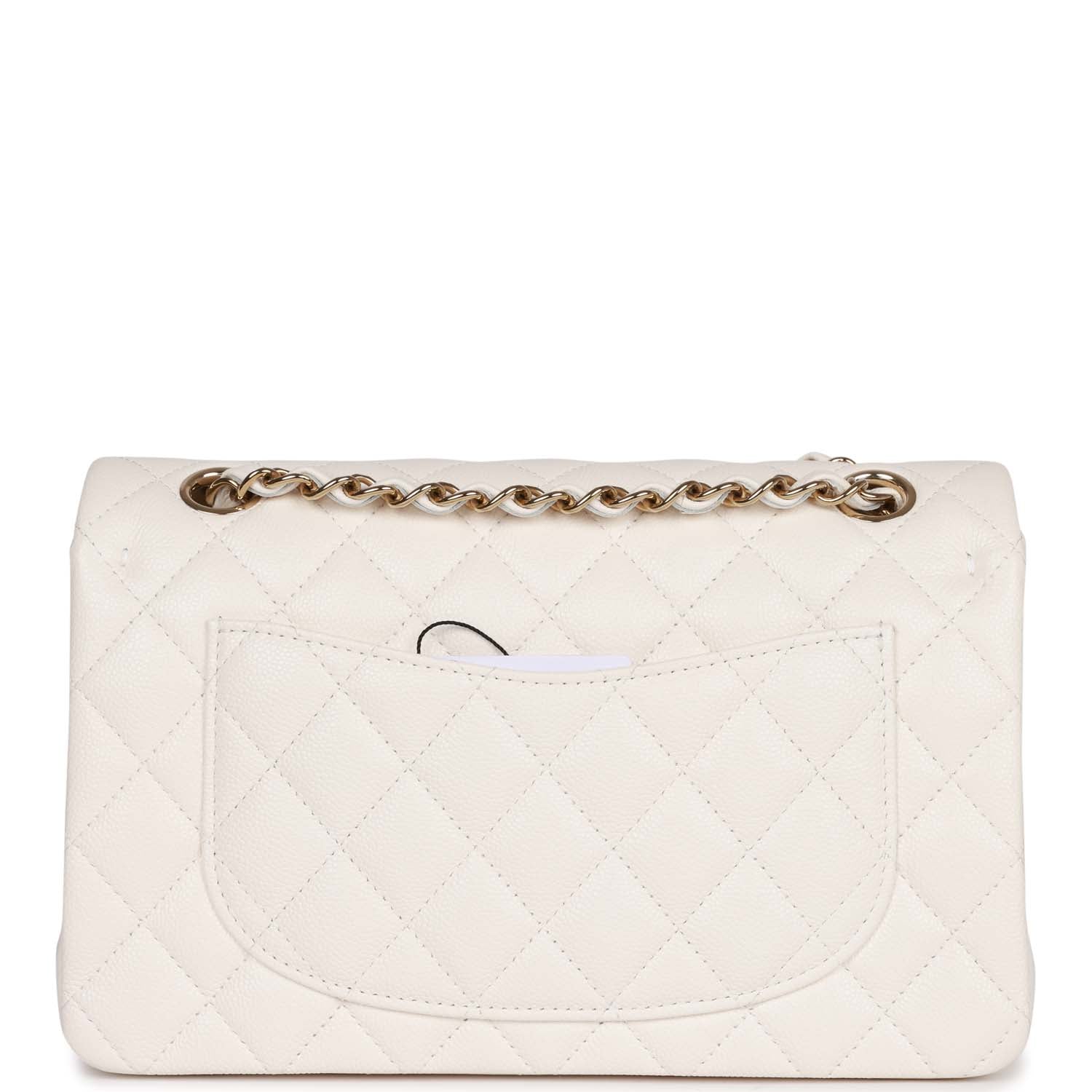 Chanel bag Small Classic Double Flap Bag White Caviar Light Gold Hardware