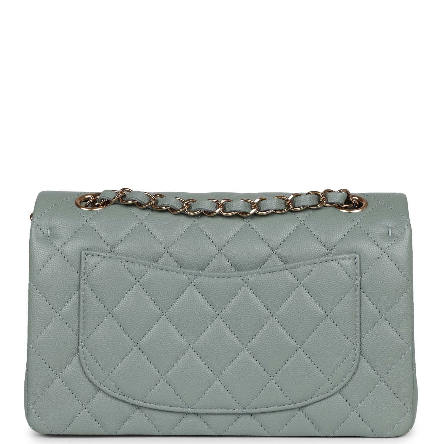 Chanel bag Small Classic Double Flap Bag Light Blue Caviar Light Gold Hardware