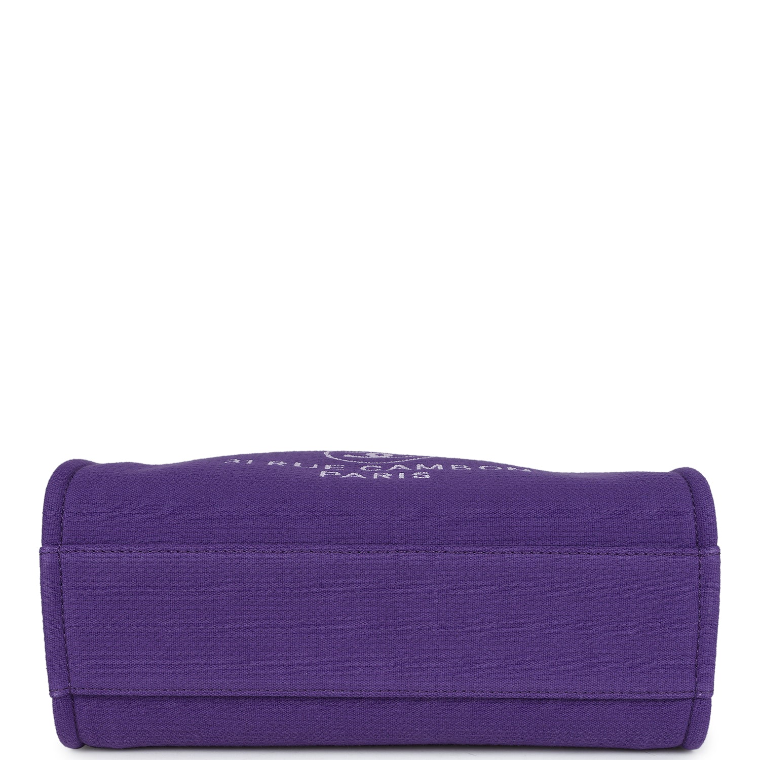 Chanel Small Deauville Shopping Bag Purple Canvas Gold Hardware