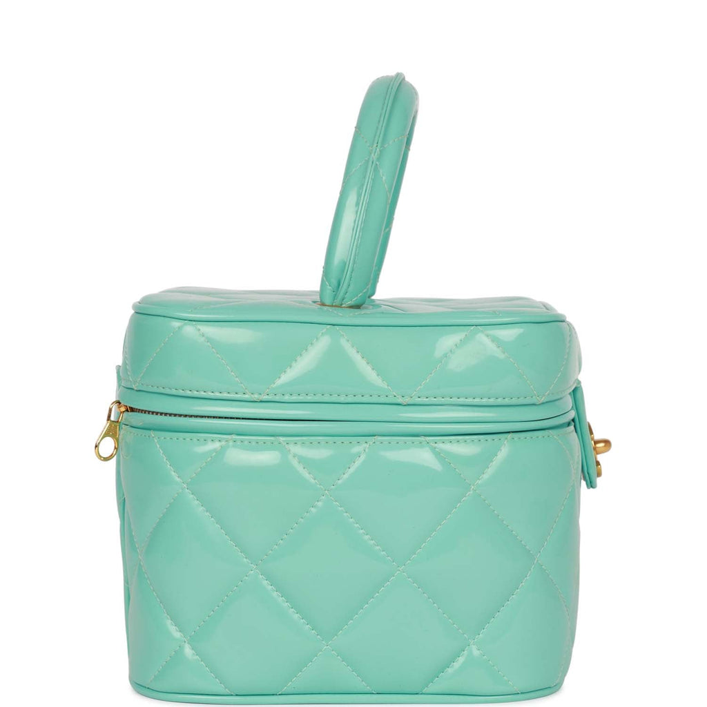 Vintage Chanel Vanity Heart Mirror Bag Turquoise Patent Gold Hardware - Payment 1