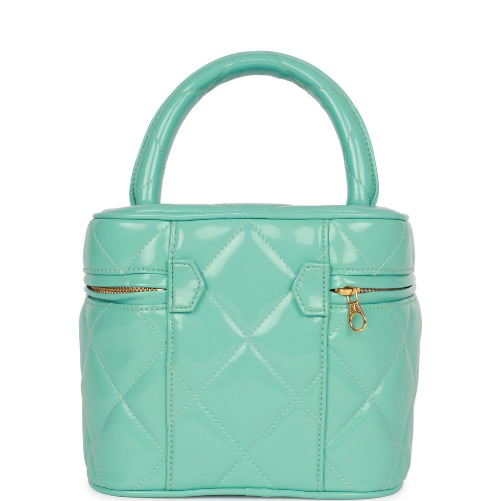 Vintage Chanel Vanity Heart Mirror Bag Turquoise Patent Gold Hardware - Payment 2
