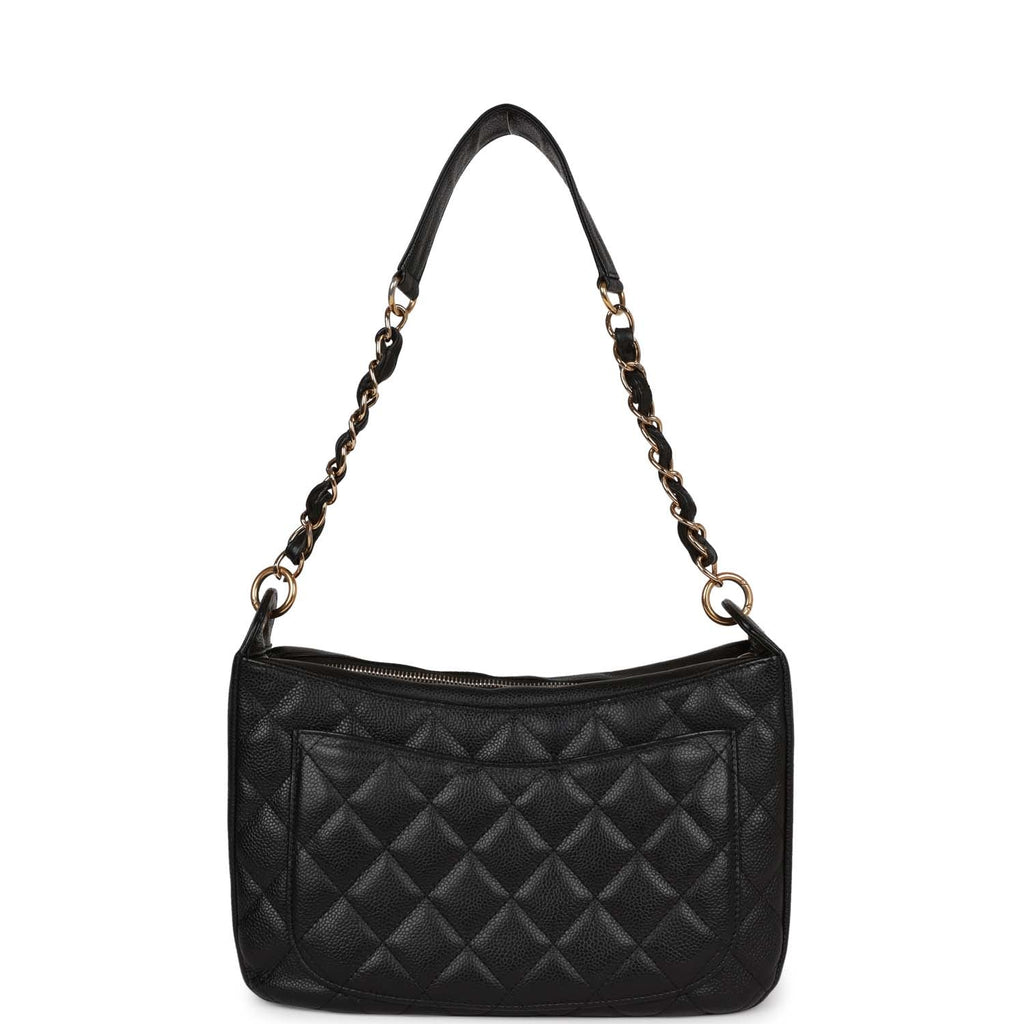 Vintage Chanel Timeless CC Shoulder Bag Black Caviar Gold Hardware