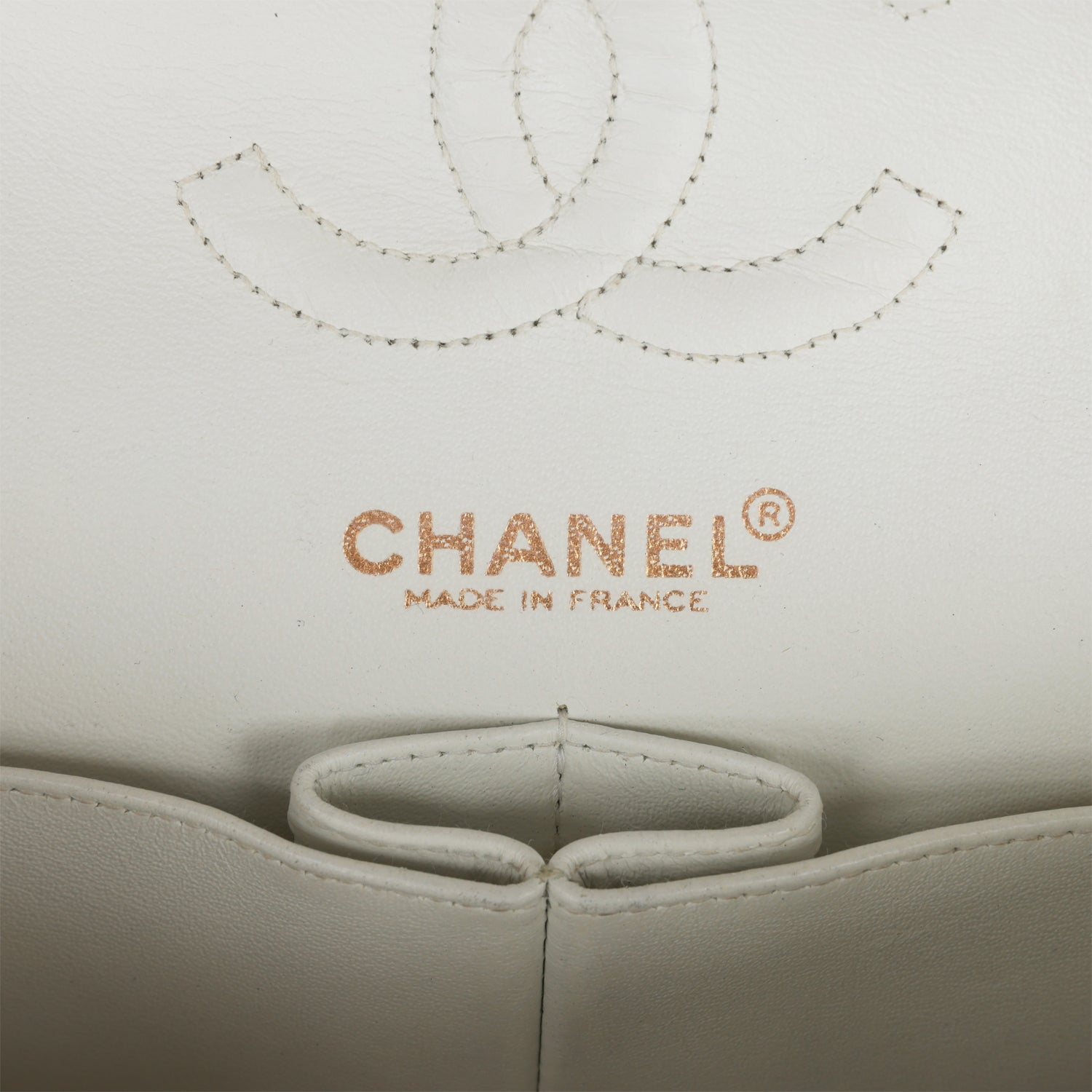 Vintage Chanel Small Classic Double Flap White Lambskin Gold Hardware