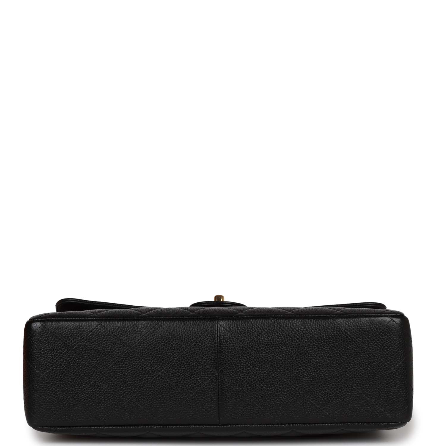 Vintage Chanel Jumbo Classic Single Flap Bag Black Caviar Gold Hardware