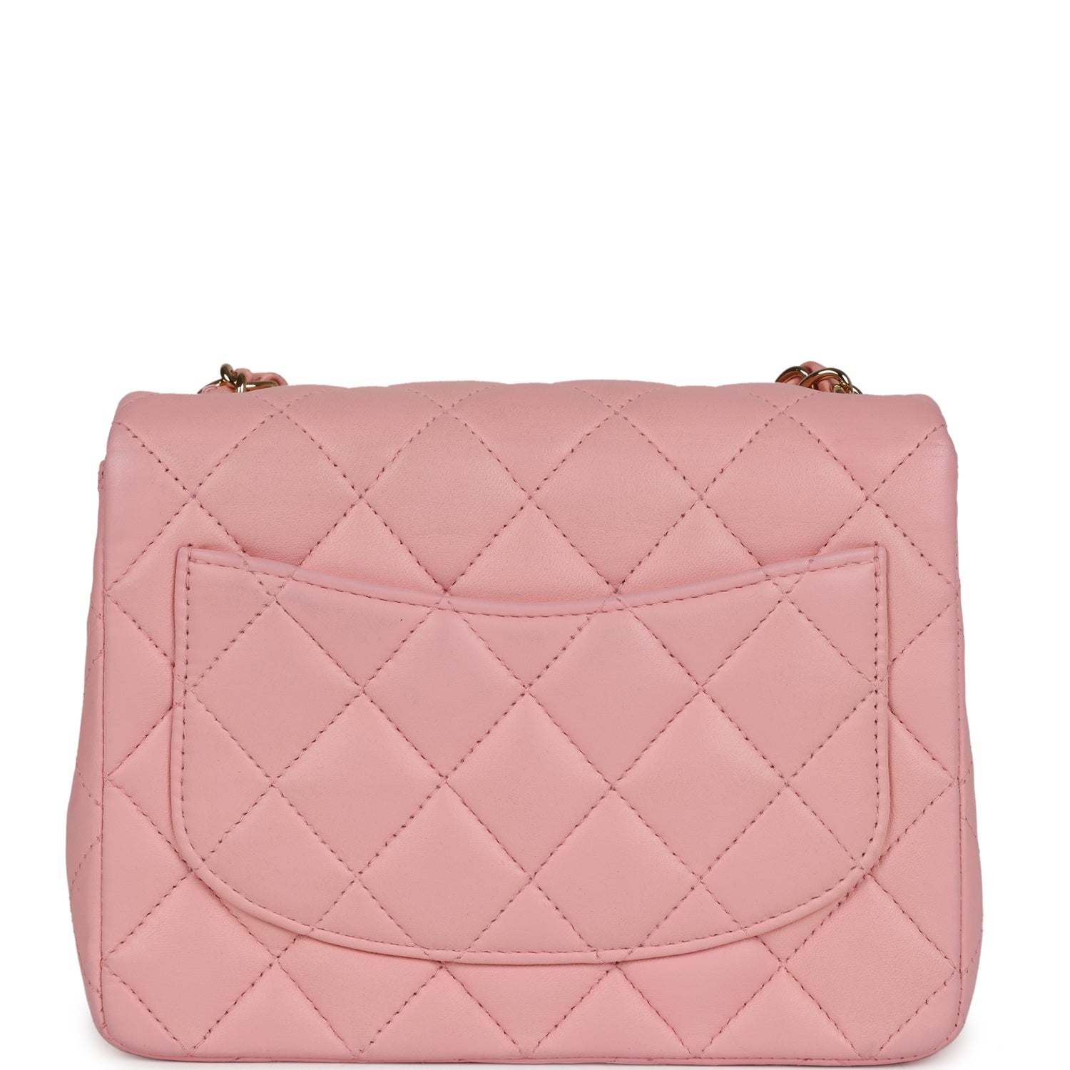 Vintage Chanel Mini Square Flap Light Pink Lambskin Gold Hardware
