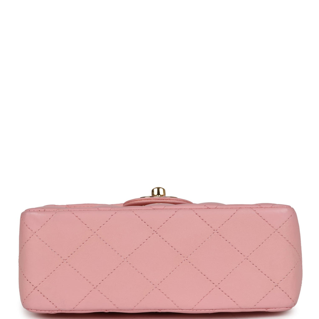 Vintage Chanel Mini Square Flap Light Pink Lambskin Gold Hardware