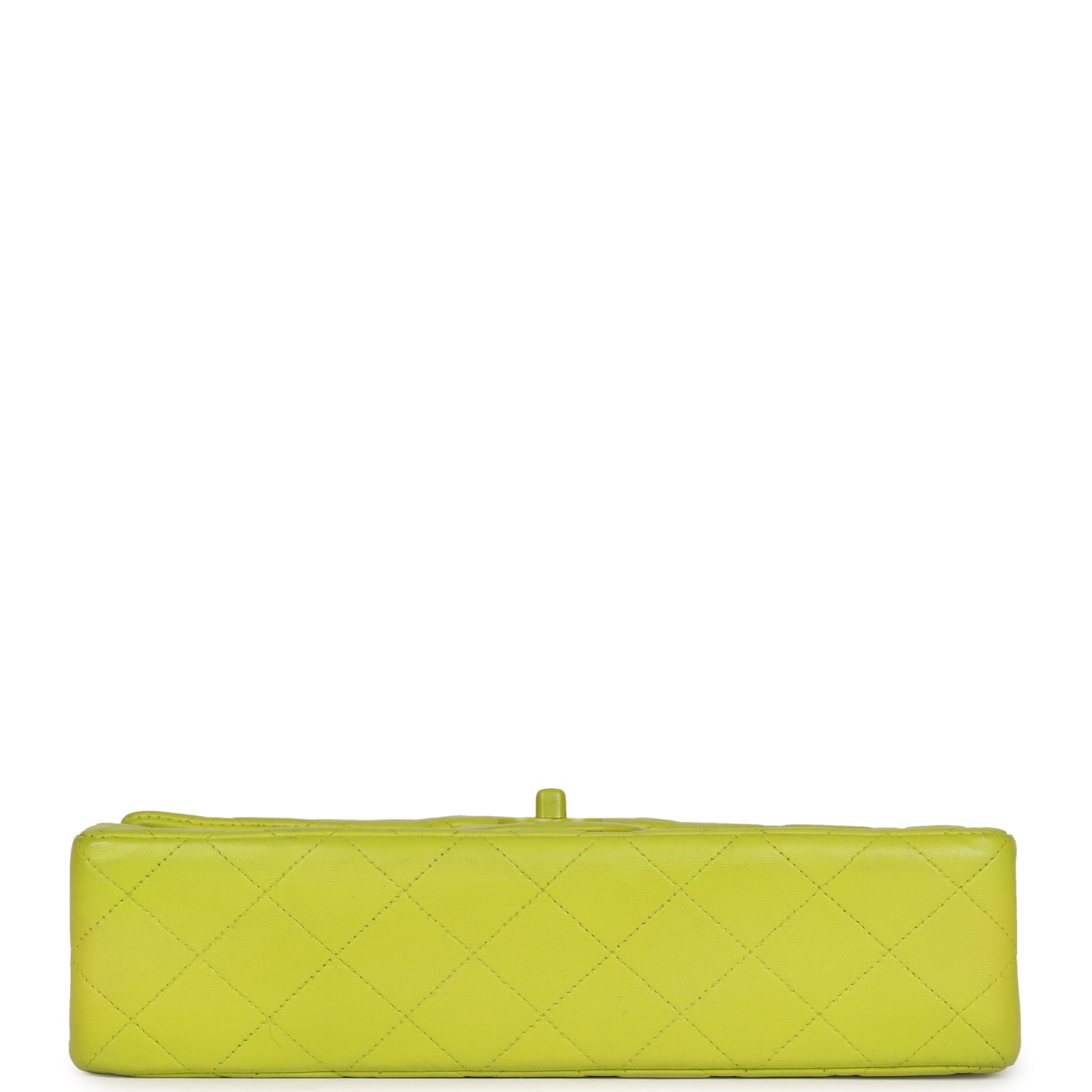 Vintage Chanel Medium Classic Double Flap Lime Green Lambskin Green Hardware