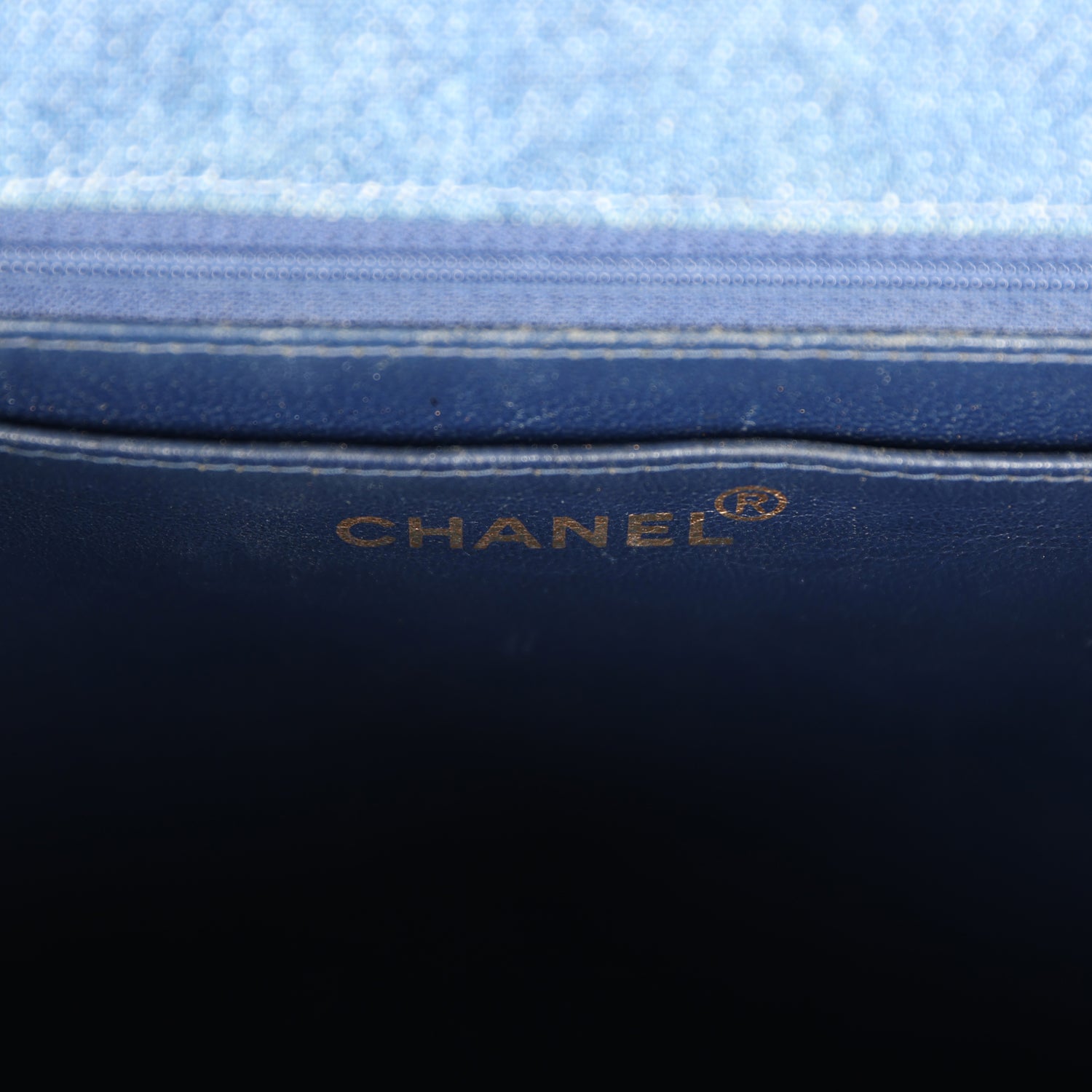 Vintage Chanel Envelope Flap Top Handle Handbag Dark Blue Denim Gold Hardware