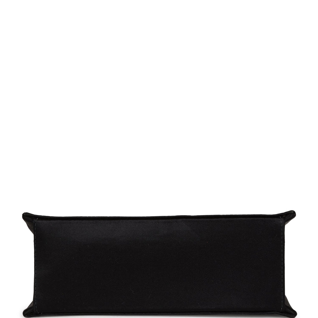 Vintage Chanel Square Shoulder Bag Black Satin Gold Hardware