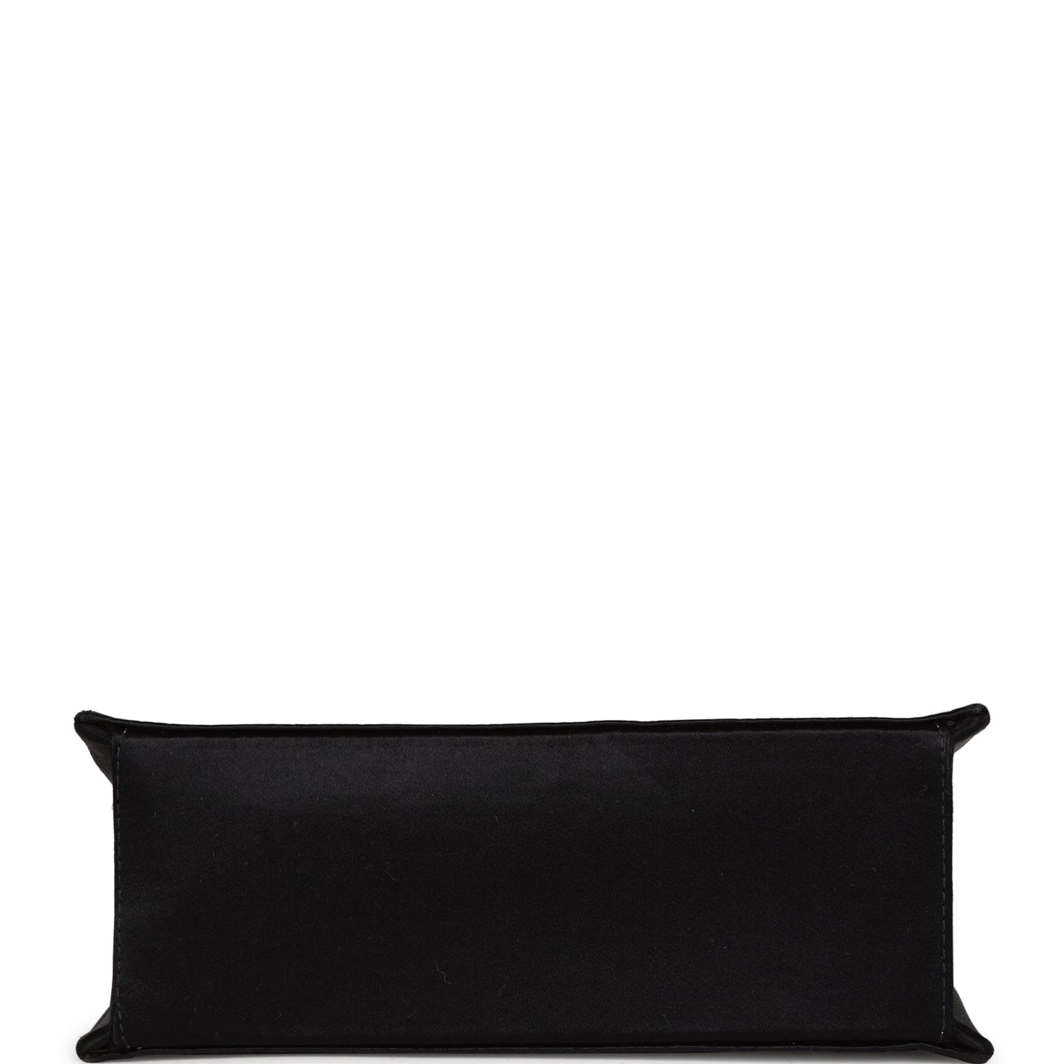 Vintage Chanel Square Shoulder Bag Black Satin Gold Hardware