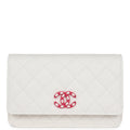 Chanel Wallet On Chain WOC White Caviar Pink and Silver Hardware