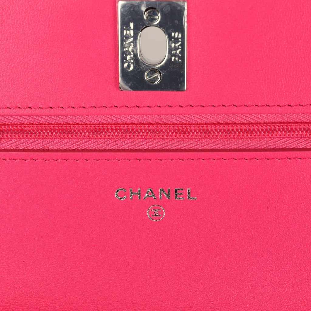 Chanel Wallet on Chain WOC Hot Pink Lambskin Ombre Mixed Metal Hardware
