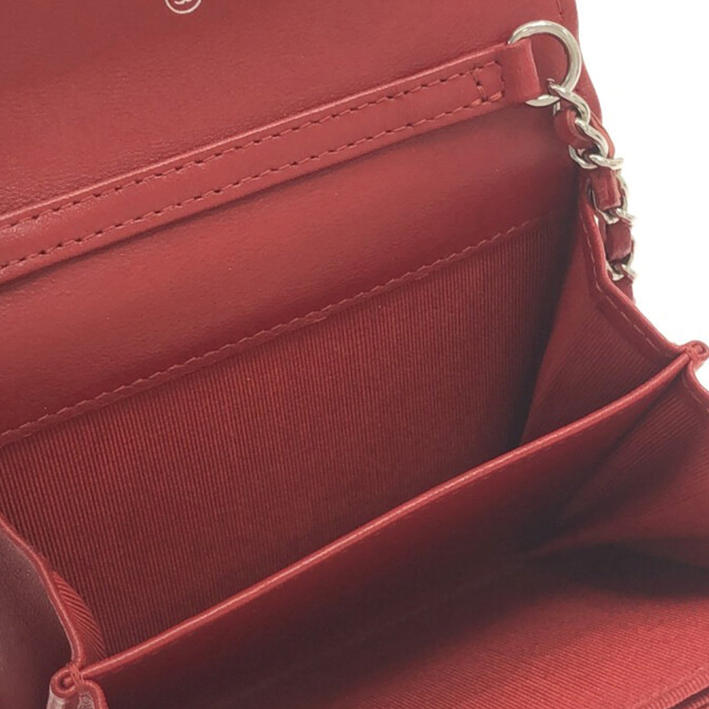CHANEL Classic Flap Lambskin Card Holder on Chain Crossbody Bag