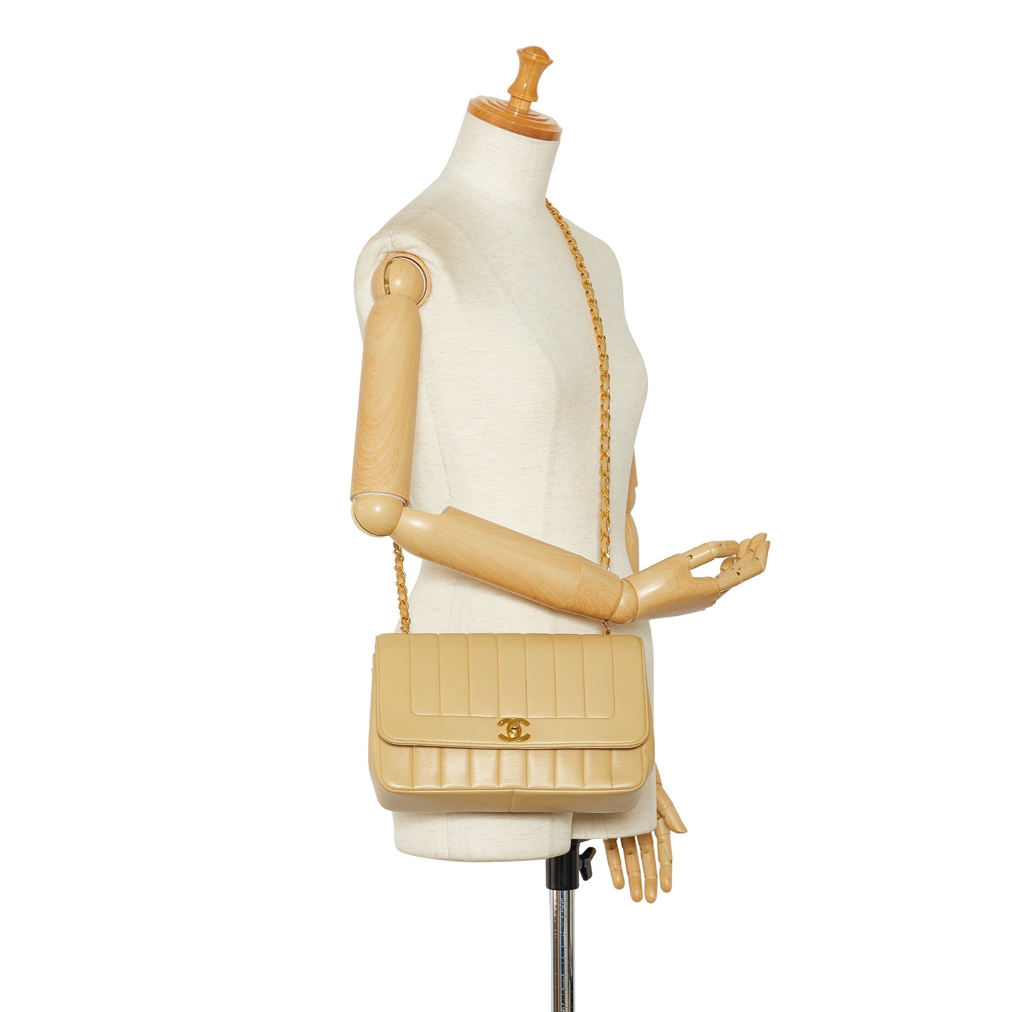 CHANEL Lambskin Vertical Border Flap Crossbody Bag