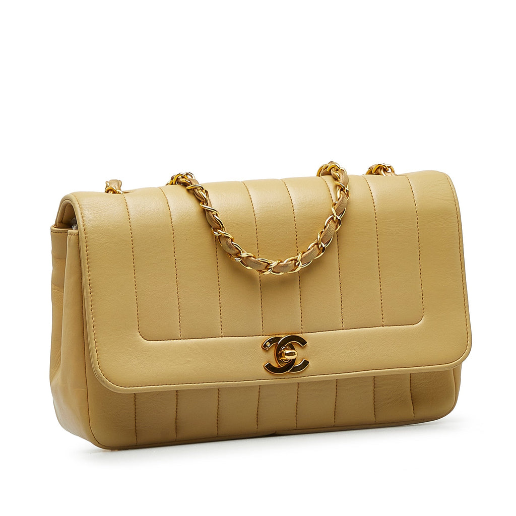 CHANEL Lambskin Vertical Border Flap Crossbody Bag