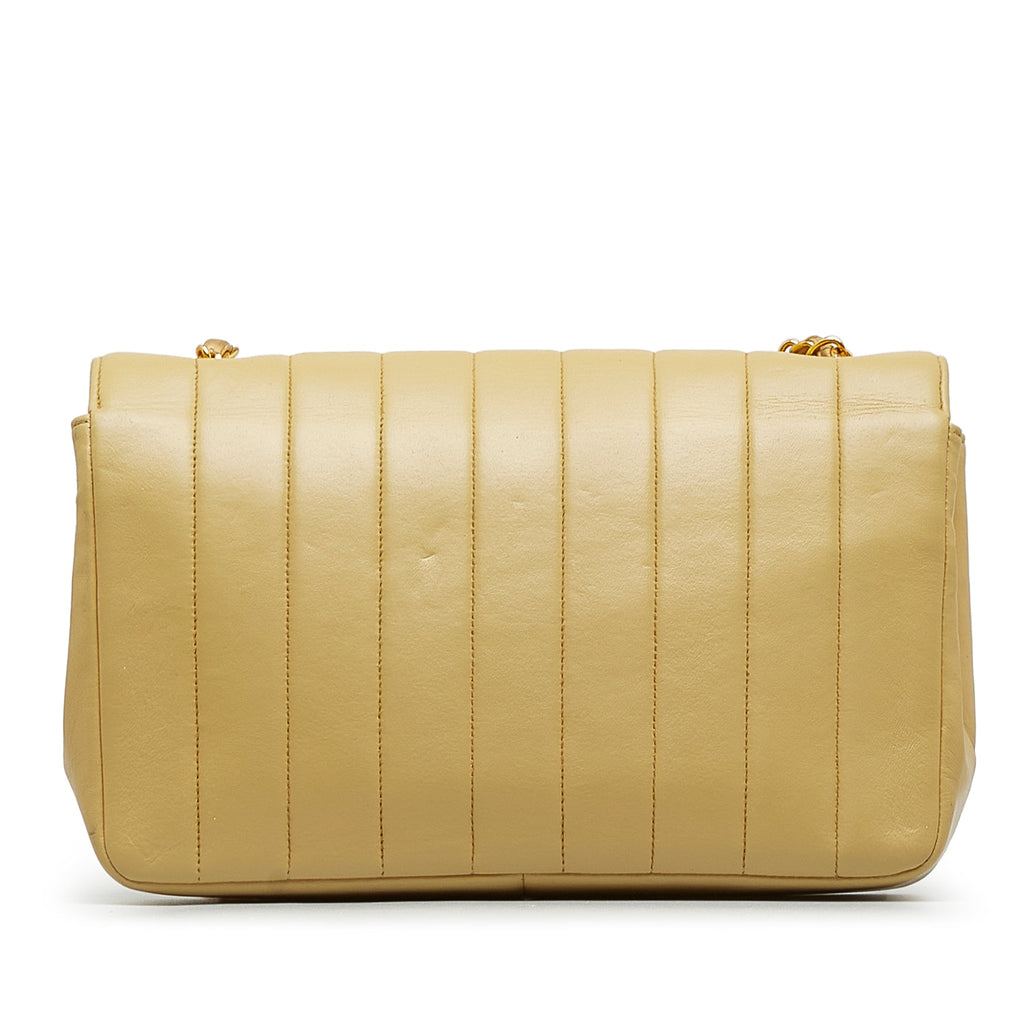 CHANEL Lambskin Vertical Border Flap Crossbody Bag