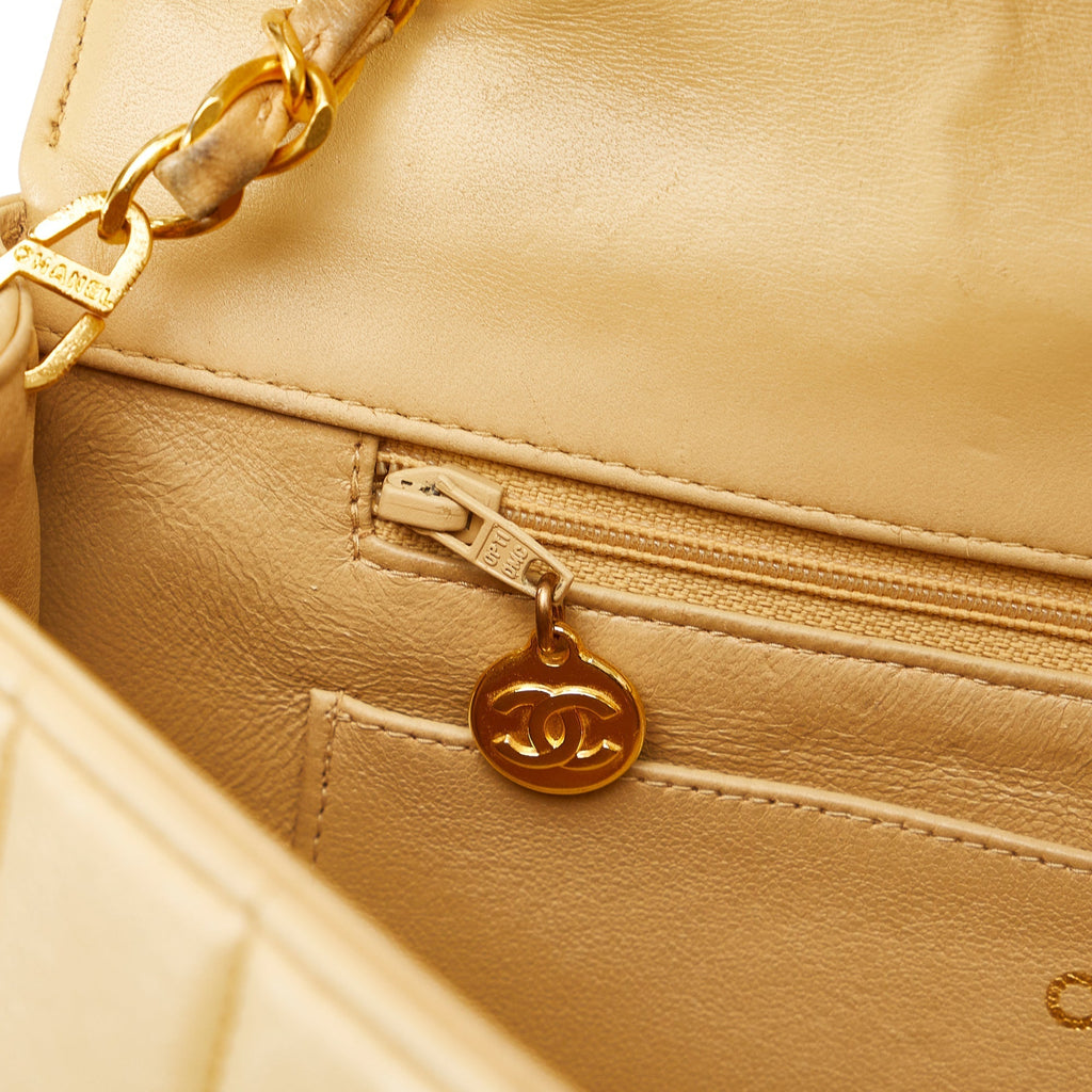 CHANEL Lambskin Vertical Border Flap Crossbody Bag