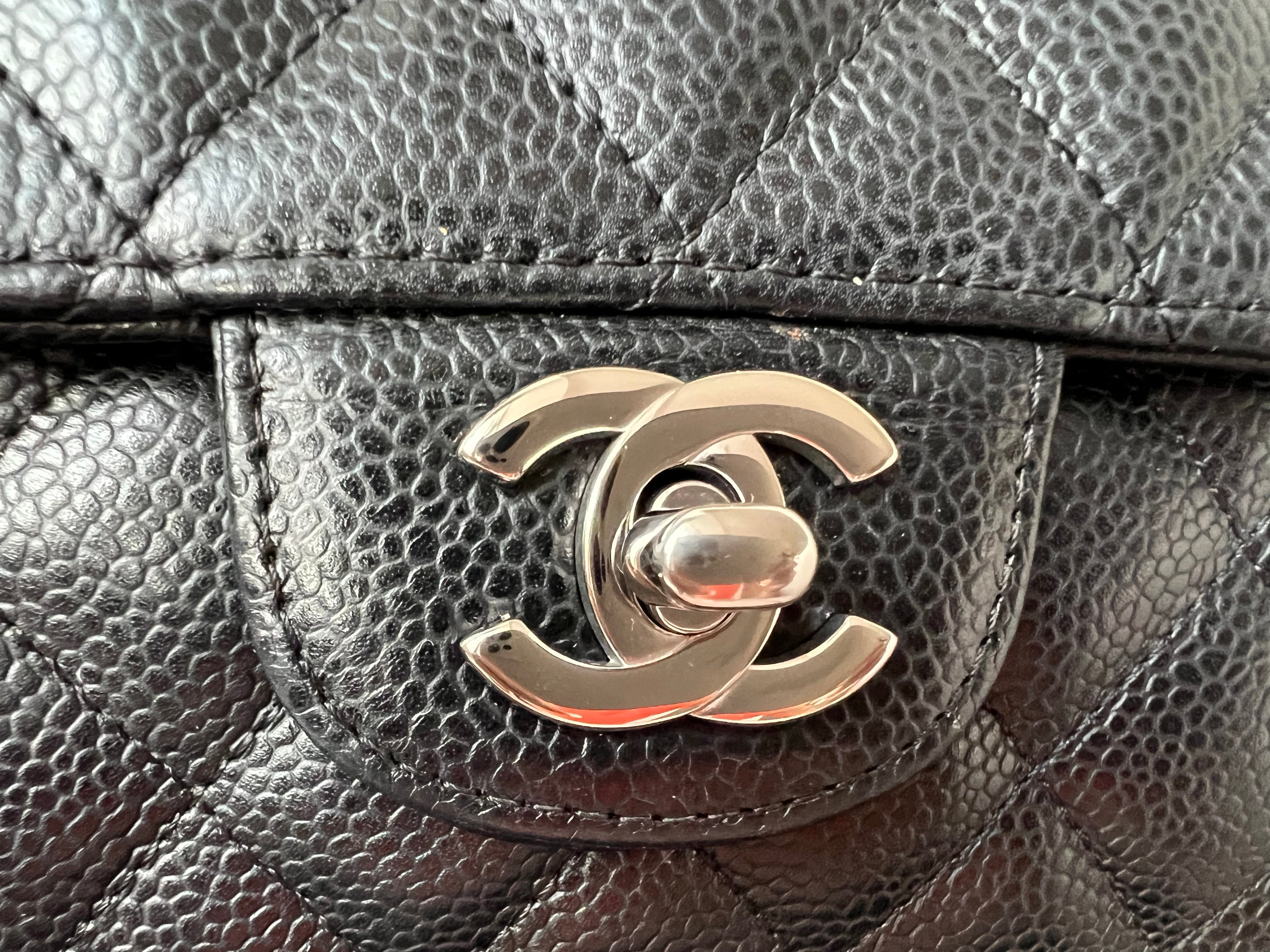 Chanel East West Flap in Black Caviar Silver Hardware