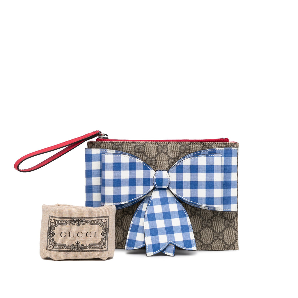 Gucci Bow Clutch GG Supreme Canvas