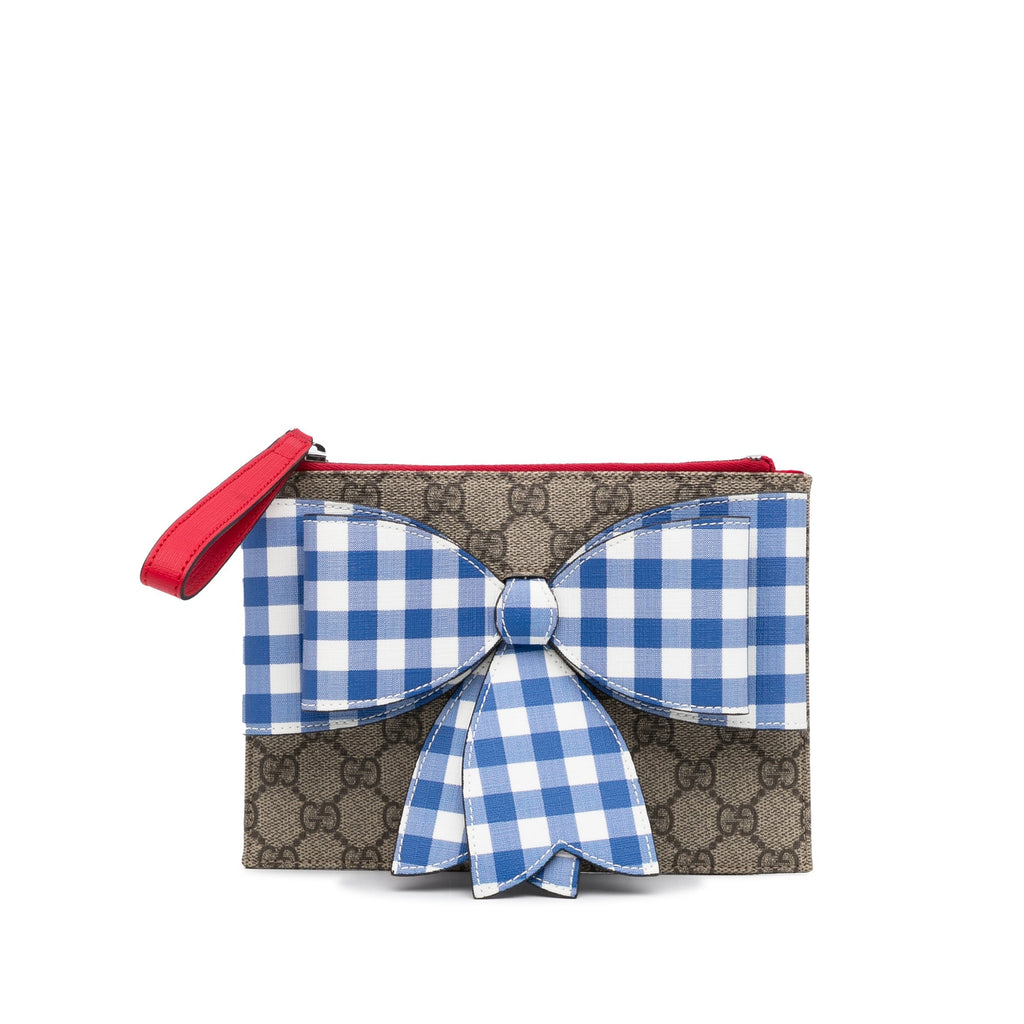 Gucci Bow Clutch GG Supreme Canvas