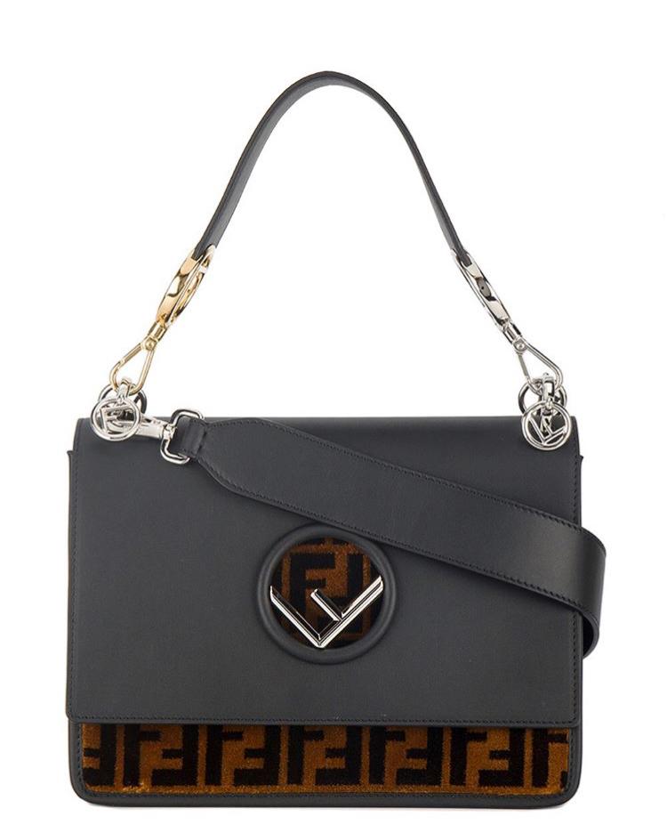 Fendi Kan I FF Logo Velvet Bag