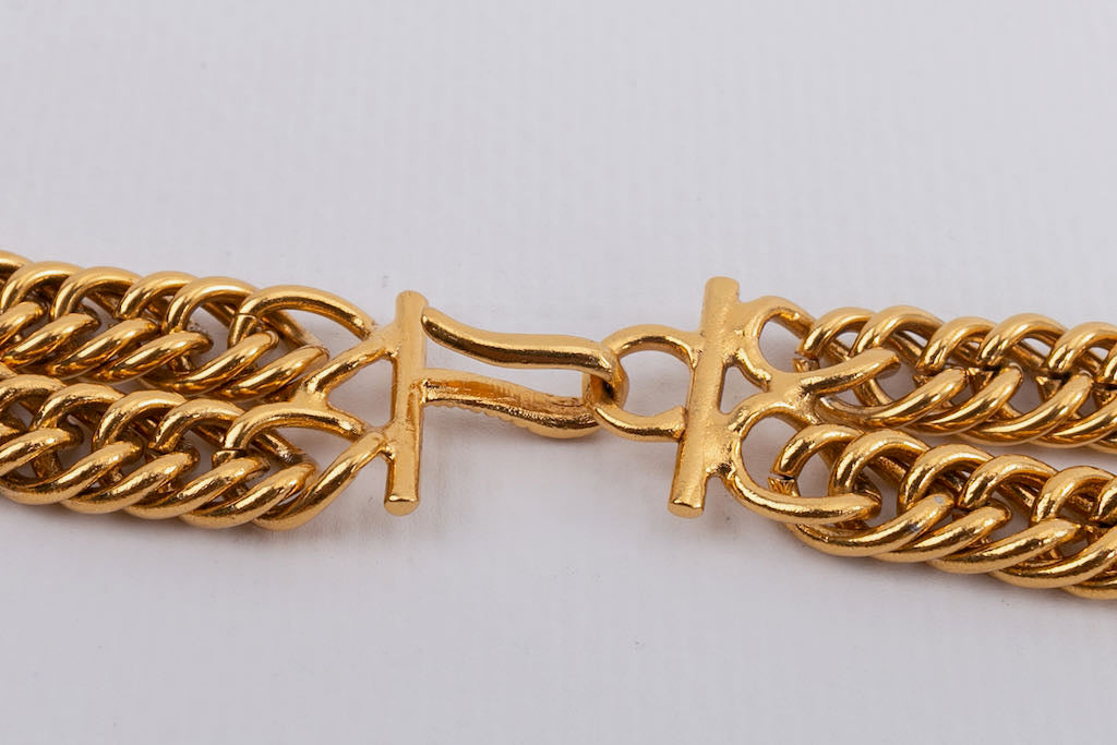 Collier court en m��tal dor�� Chanel 1980s