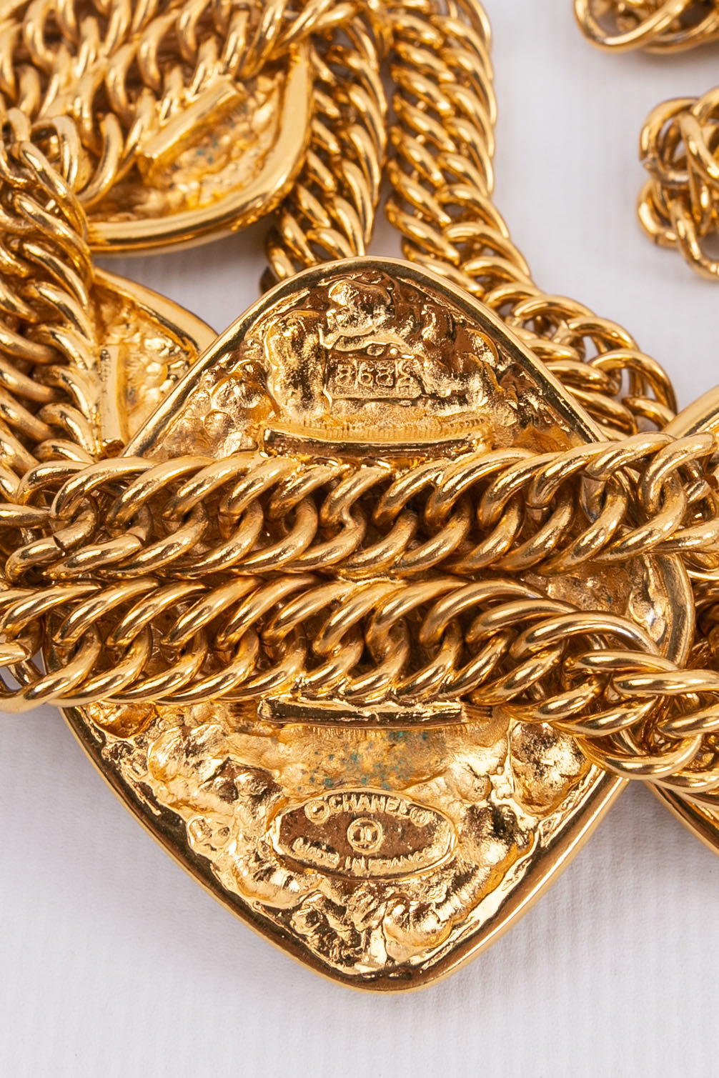 Collier court en m��tal dor�� Chanel 1980s