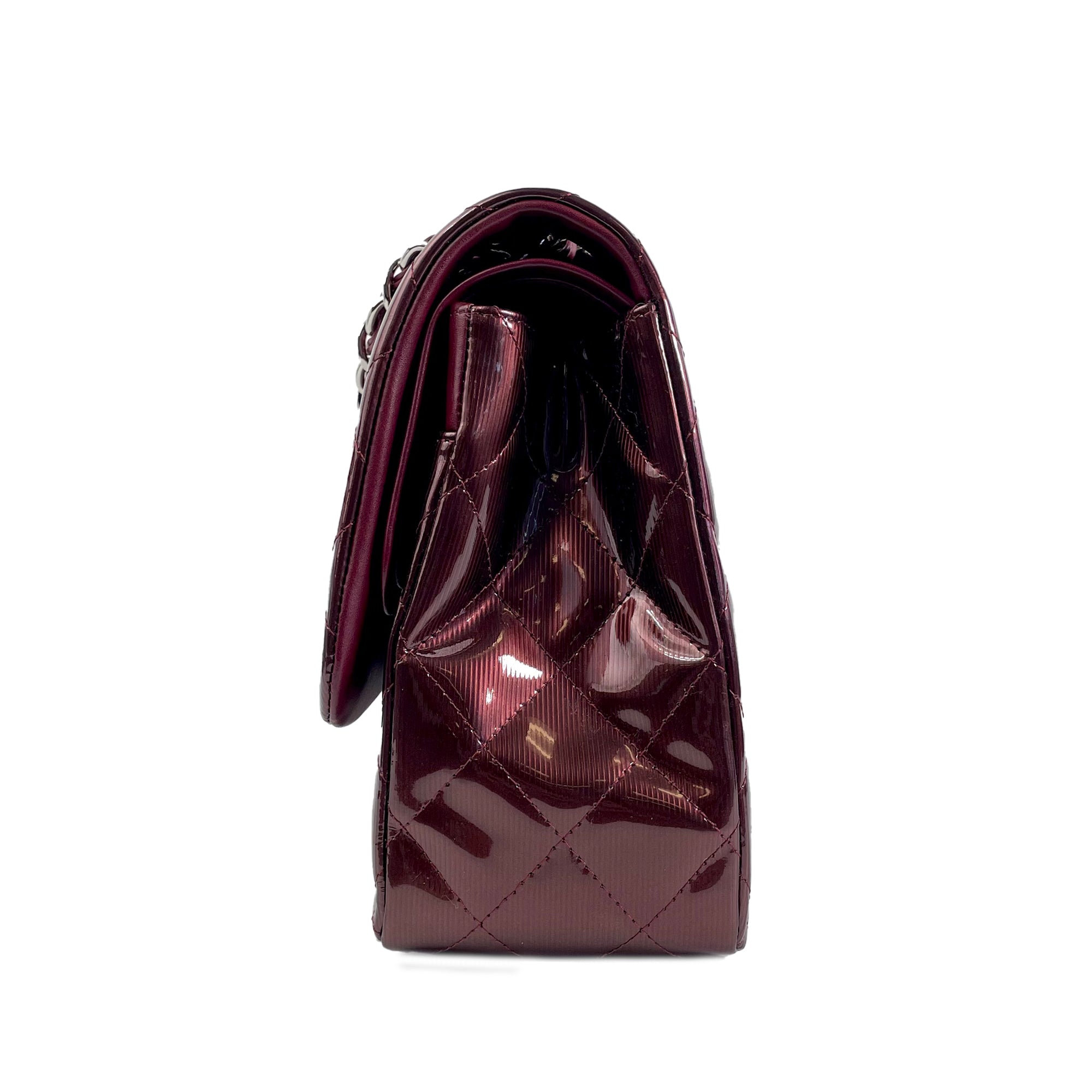 CHANEL Jumbo Classic Patent Double Flap Shoulder Bag