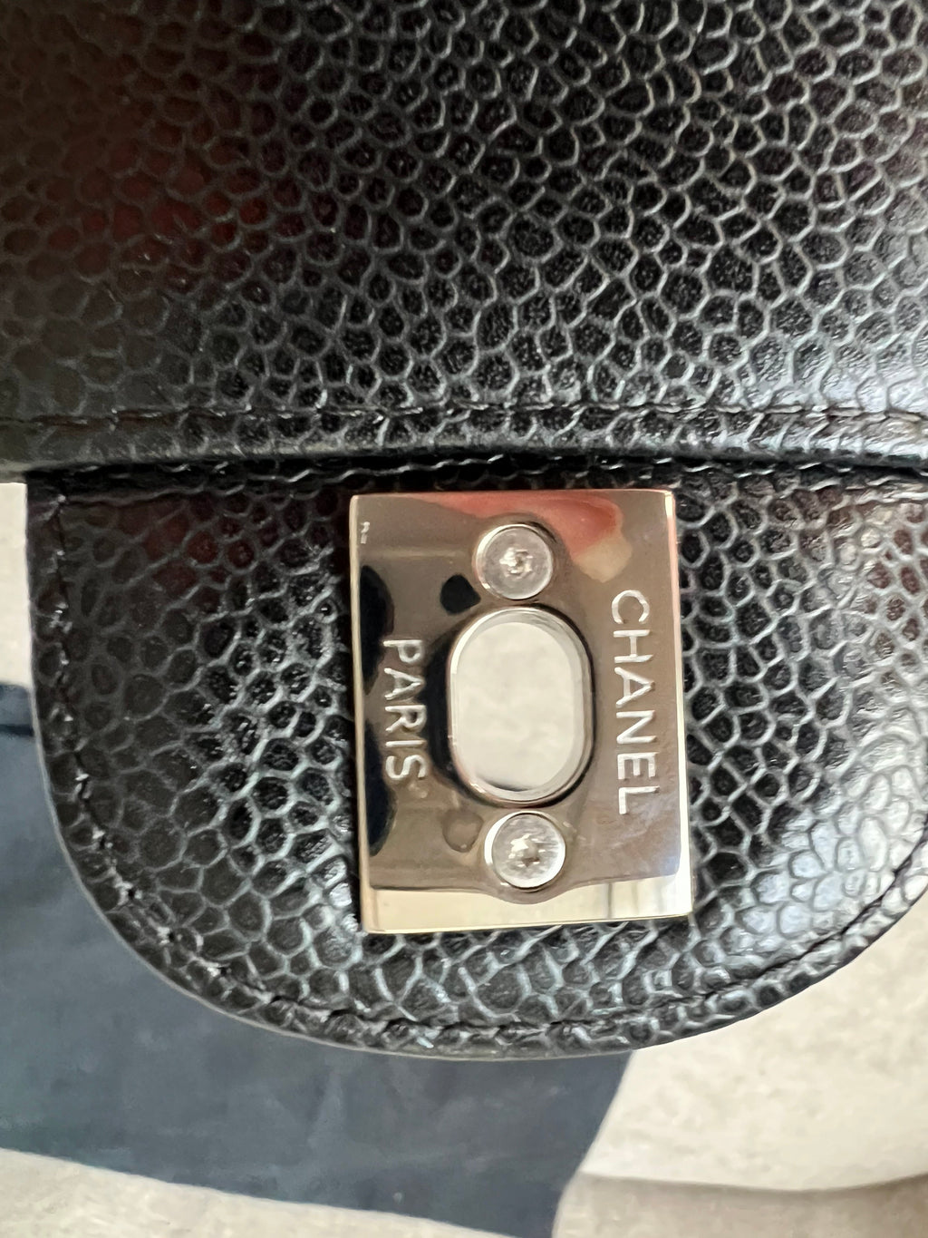 Chanel East West Flap in Black Caviar Silver Hardware