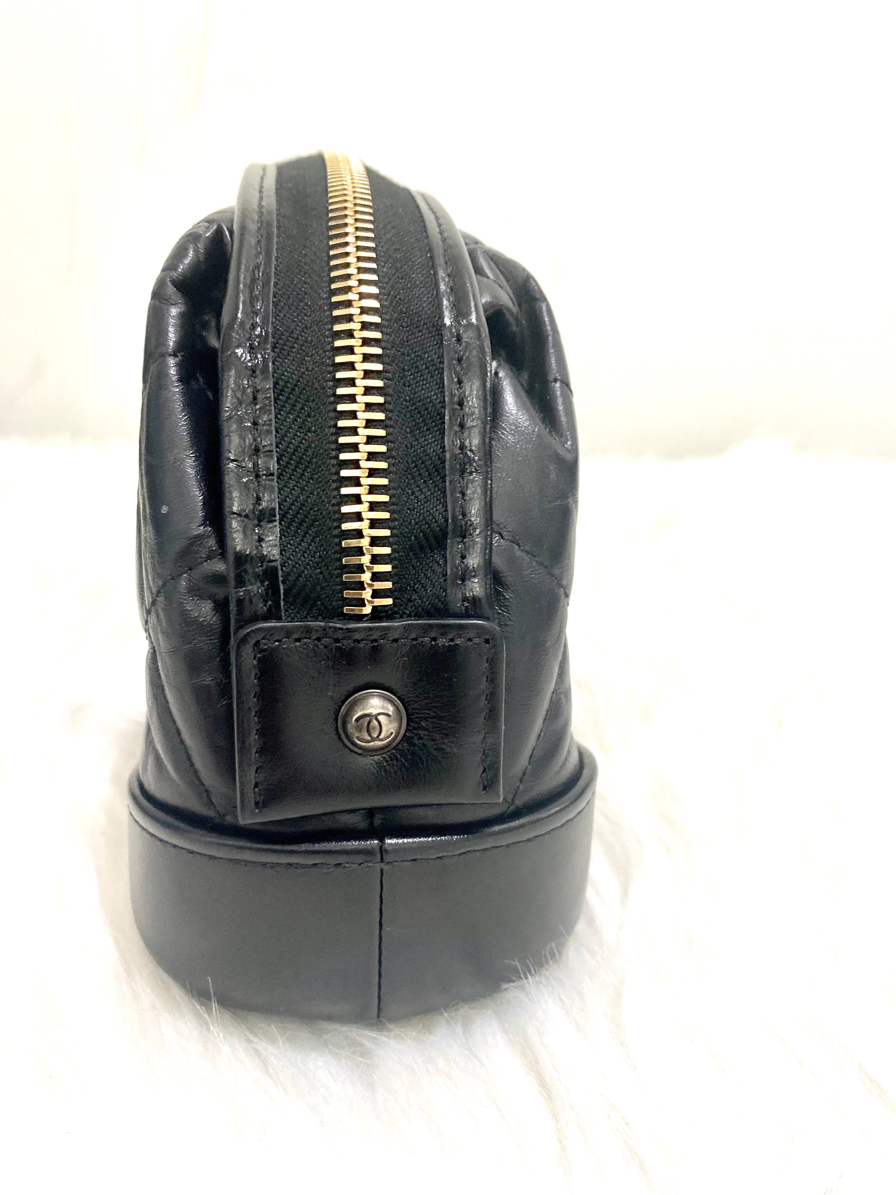 CHANEL GABRIELLE QUILTED AGED CALFSKIN COSMETIC CASE