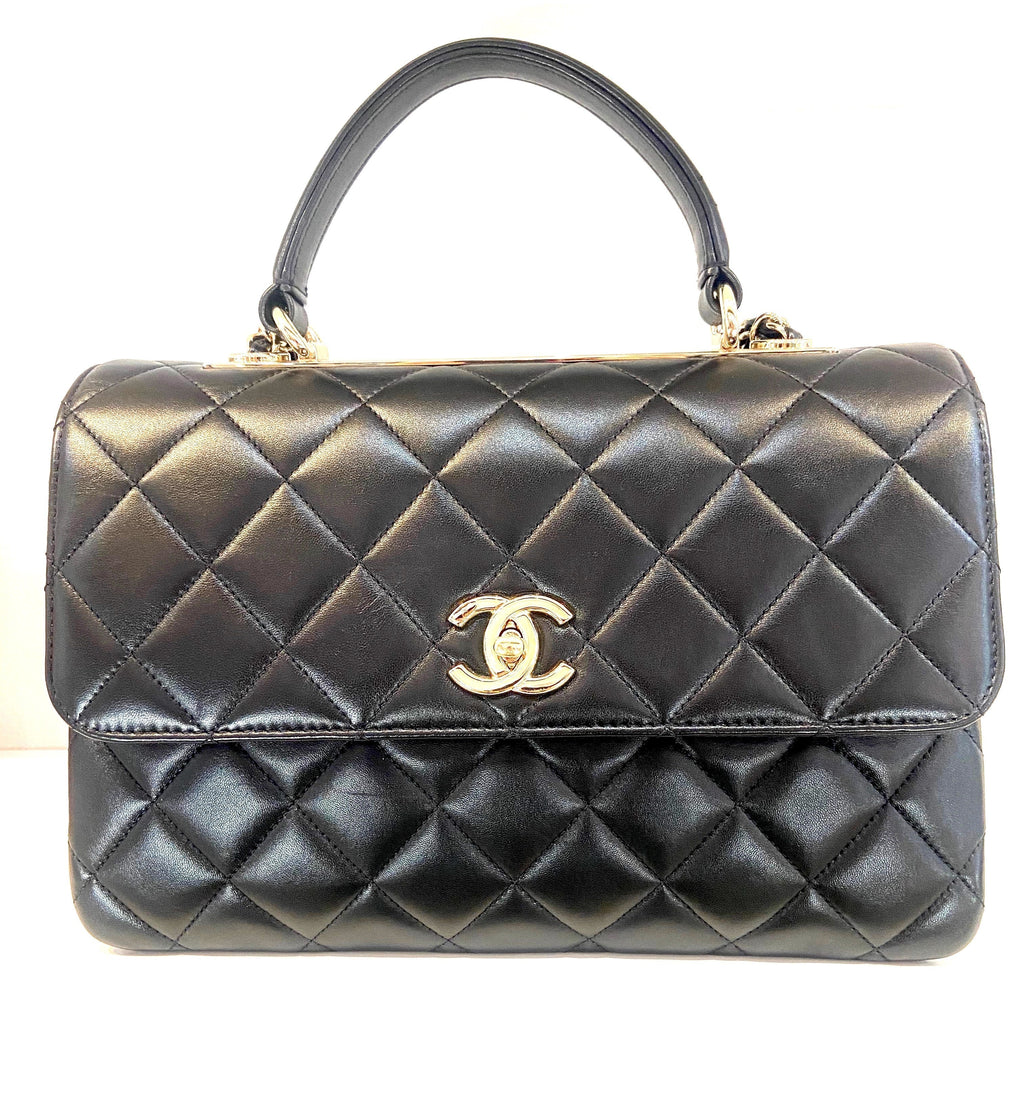 CHANEL QUILTED LAMBSKIN MEDIUM TRENDY CC HANDLE FLAP BAG
