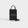 Shopping Phone Hold Crossbody - Balenciaga -  Black - Leather