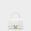 Hourglass Xs Bag - Balenciaga - White - Leather