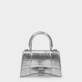 Hourglass Xs Bag - Balenciaga -  Silver - Leather