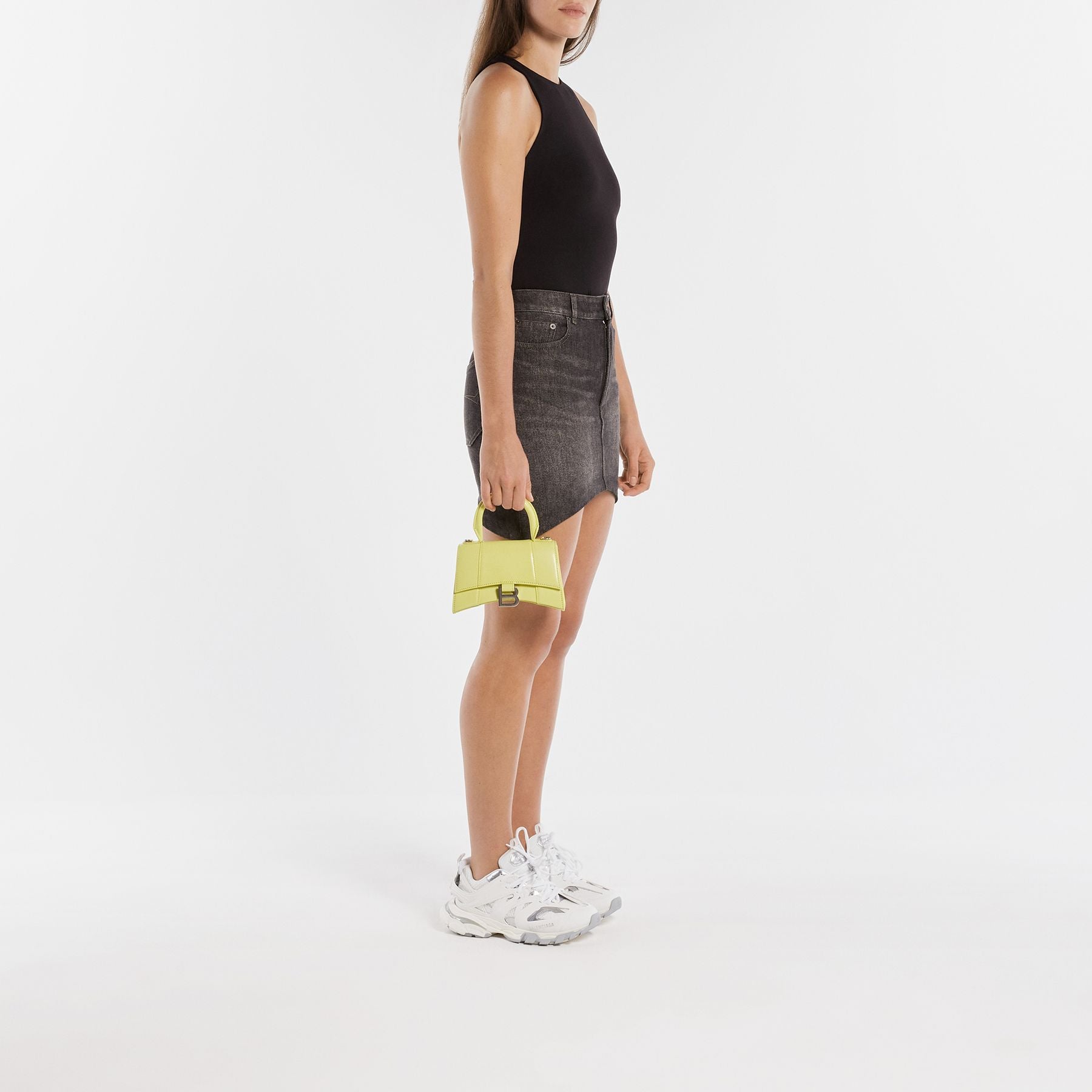 Hourglass Xs Bag - Balenciaga -  Lime - Leather