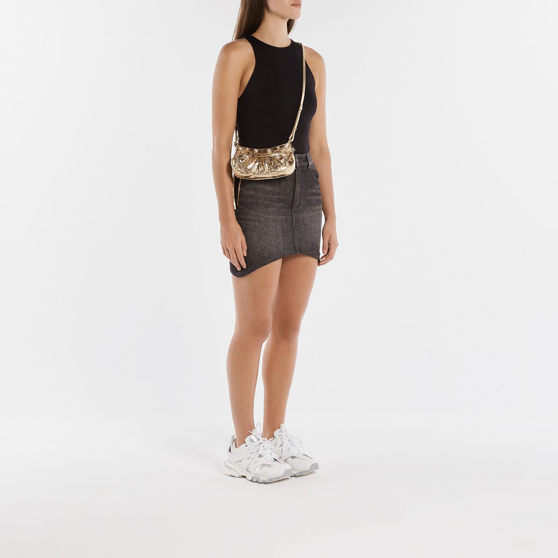 Le Cagole Mini W/Ch Bag - Balenciaga -  Gold Clair - Leather
