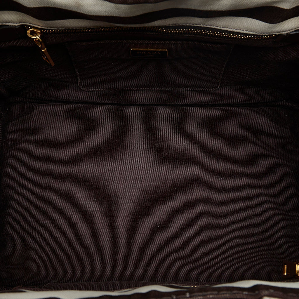 PRADA Canapa Righe Satchel