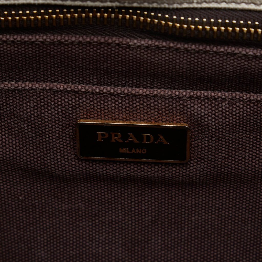 PRADA Canapa Righe Satchel