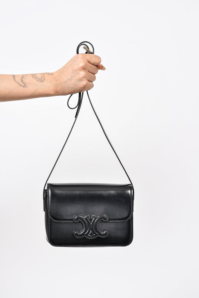Celine Black Leather Teen "Cuir Triomphe" Crossbody