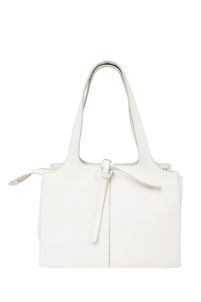 Celine White Grained Leather Small Tri-Fold Bag