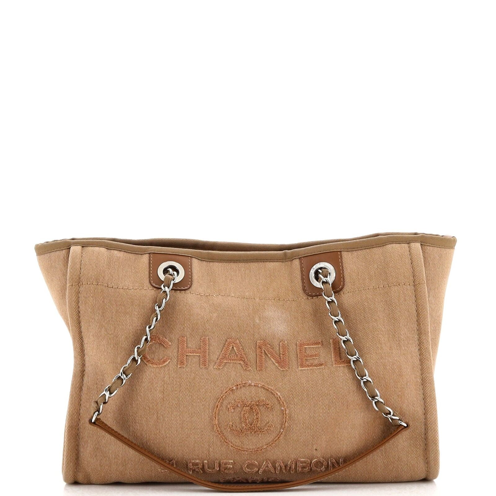 CHANEL CC DEAUVILLE CC CANVAS TOTE BAG
