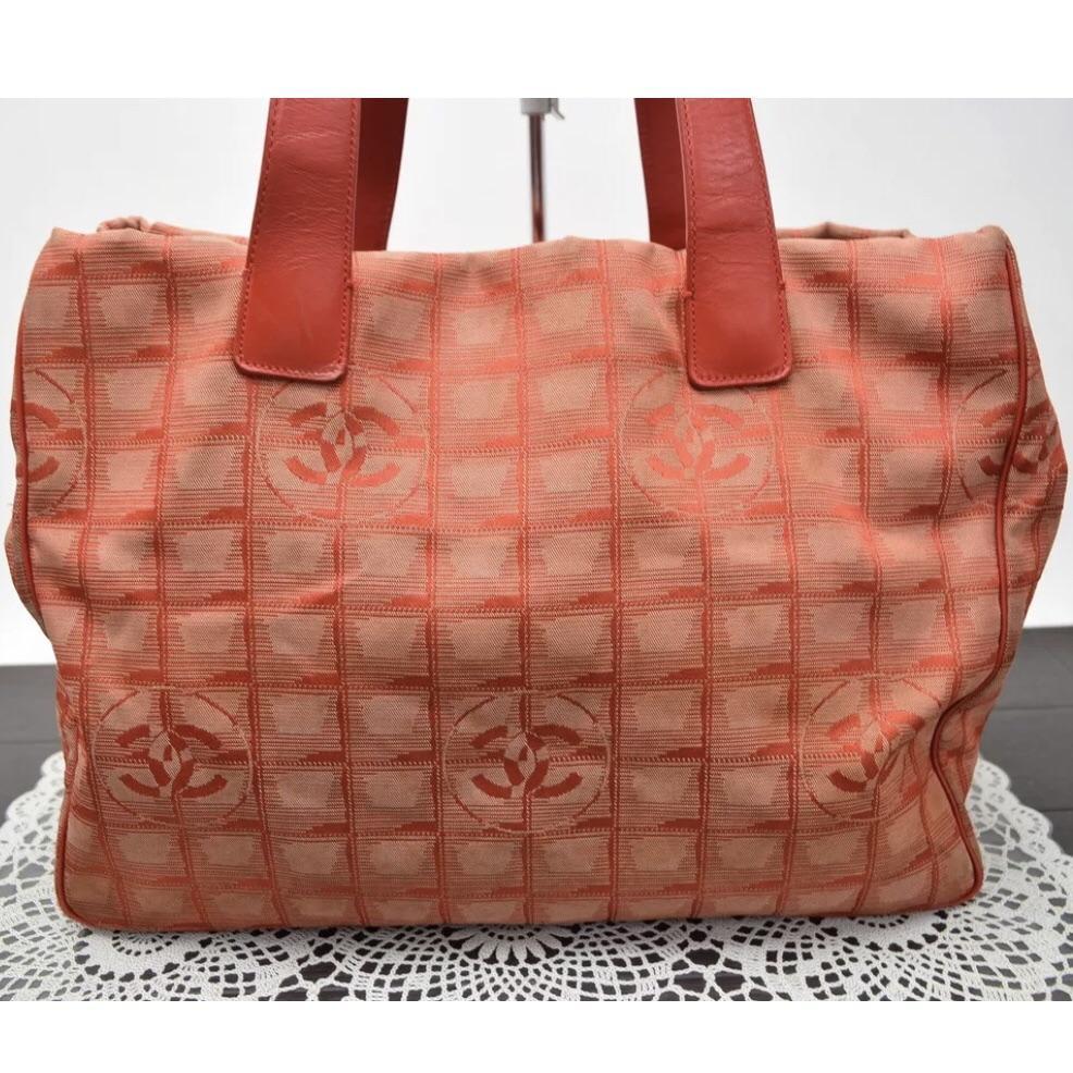 Chanel Large CC Travel Tote: Rare Red and Tan Color