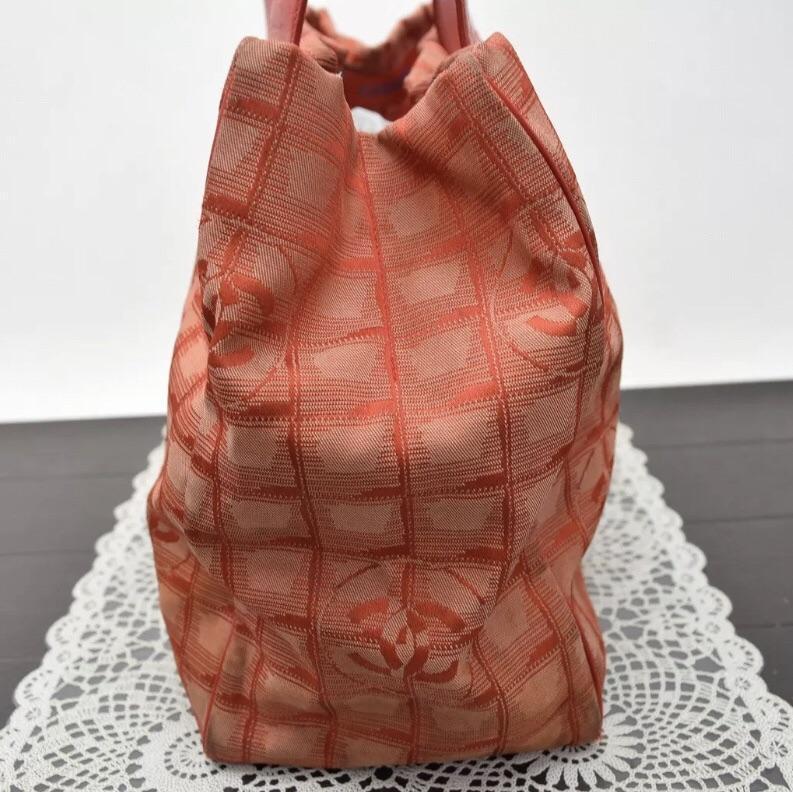 Chanel Large CC Travel Tote: Rare Red and Tan Color