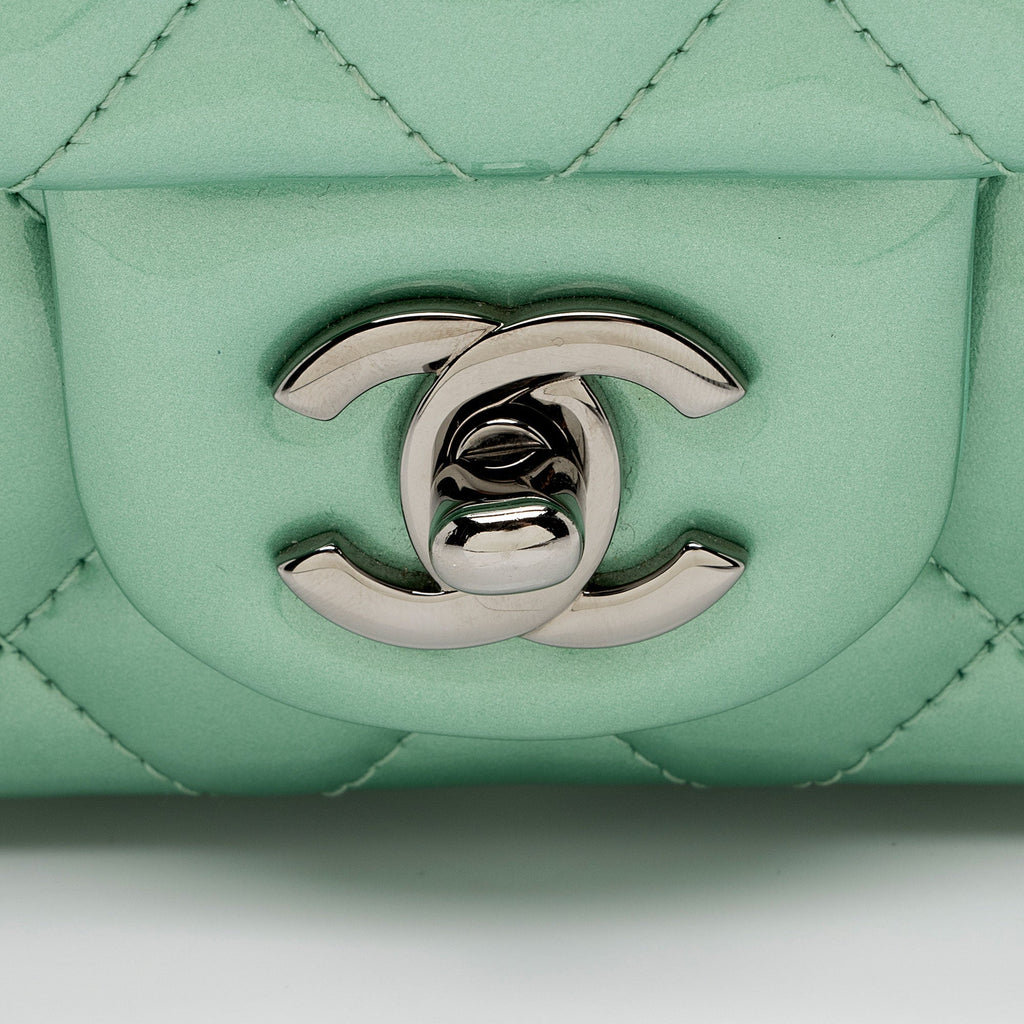 Chanel Patent Leather Rectangular Mini Flap Bag (SHF-ZhLCor)