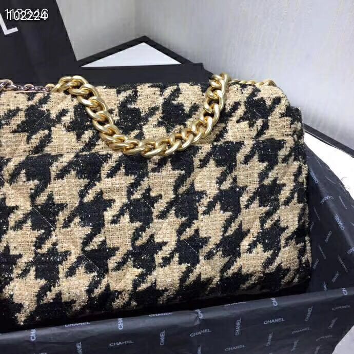 Chanel Women 19 Maxi Flap Bag-Black and Sandy