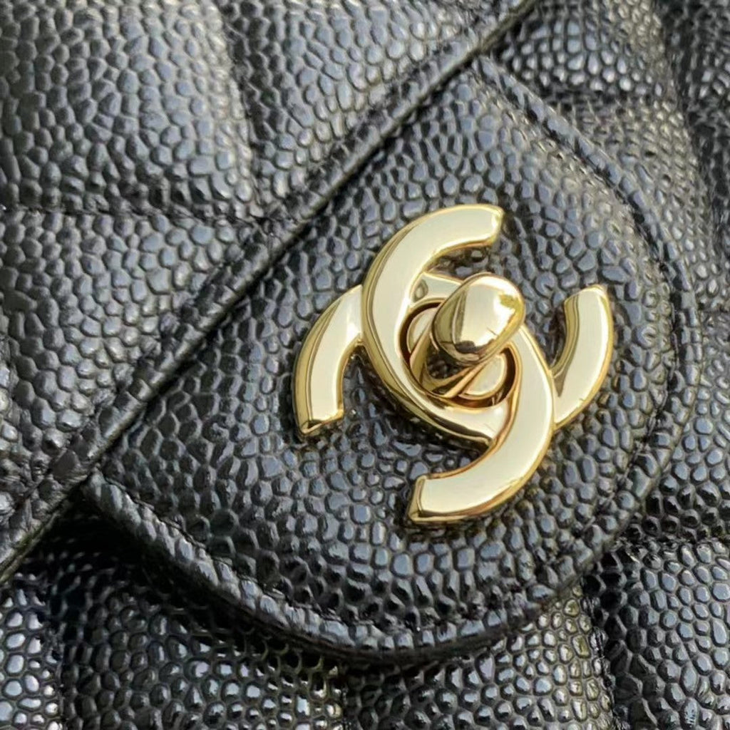 Chanel Women CF Flap Bag in Diamond Pattern Calfskin Leather-Black